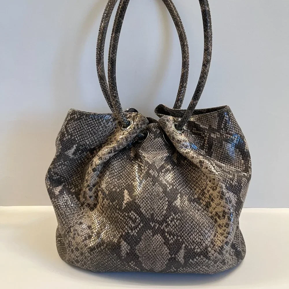 VINTAGE MICHAEL KORS - Faux Snakeskin / Slouchy Hobo Bag - Boho Chic